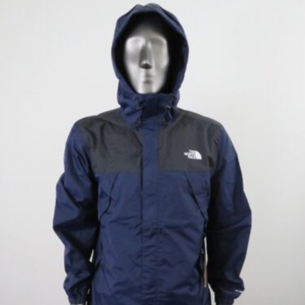 Men's The North Face Antora Parka Rain Jacket Summit Navy- Black